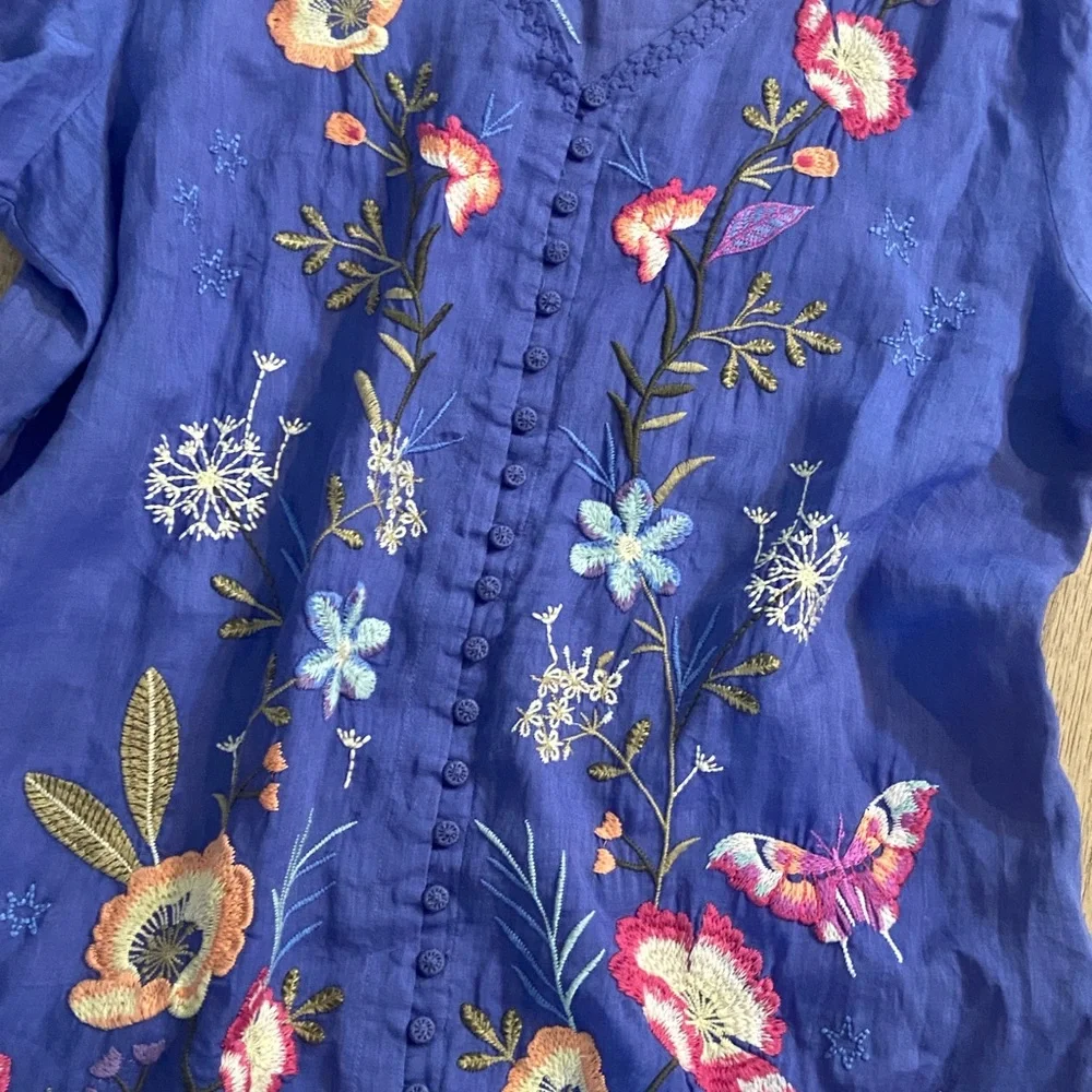 Johnny Was Embroidered Dress- Free flowing, comfortable 🌸🌺🦋 - Picture 8 of 13